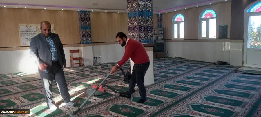 غبار روبی مسجد آموزشکده ملی مهارت امام خامنه ای بوشهر در آستانه حلول ماه مبارک رمضان 5