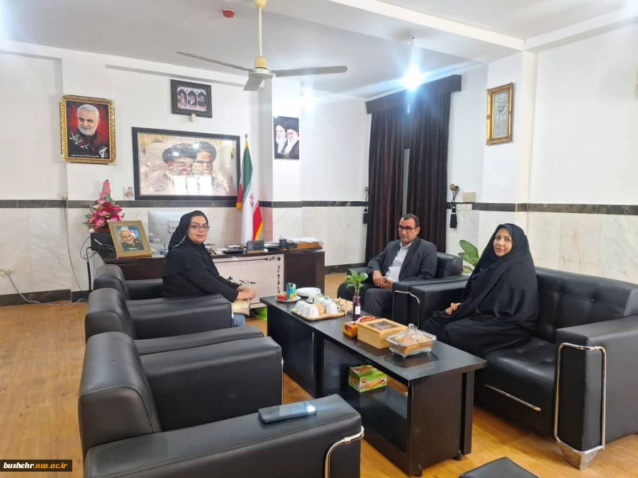 نشست مسئول کارآفرینی و ارتباط با صنعت آموزشکده ملی مهارت پسران کنگان با مدیر آموزش و پرورش شهرستان عسلویه 3