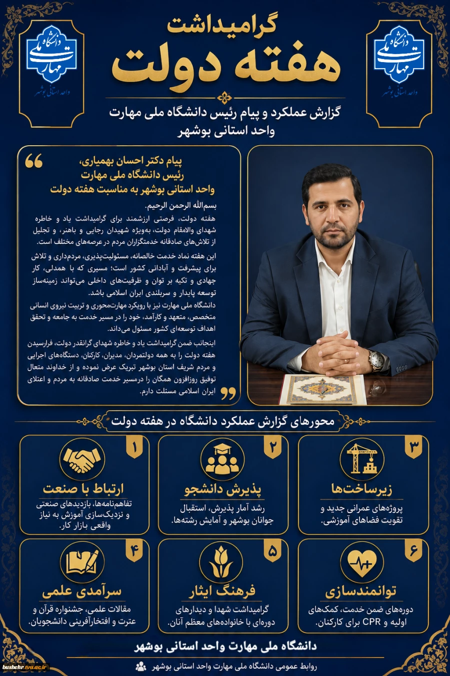 گرامیداشت هفته دولت و ارائه گزارش عملکرد دانشگاه ملی مهارت واحد استانی بوشهر 2